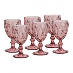 Jogo 6 Tacas 300ml Diamante Rose